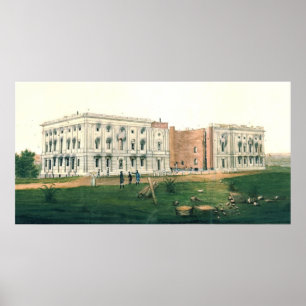 Weißes Haus nach britischem Angriff 1814 Poster