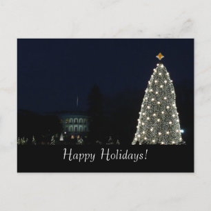 Weißes Haus und Nationalbaum-Weihnachtskarte Feiertagspostkarte