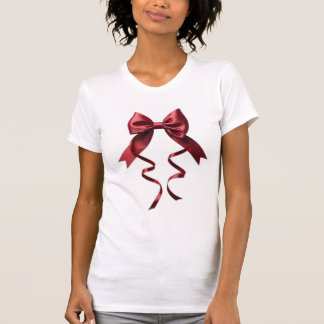 Weißes Hemd mit roter Schleife T-Shirt