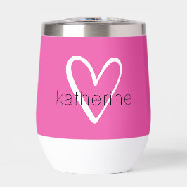 Weißes Herz auf heißrosa Monogramm