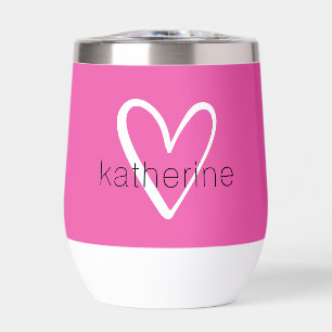 Weißes Herz auf heißrosa Monogramm