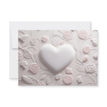 Weißes Herz (Embossed Look) Leere