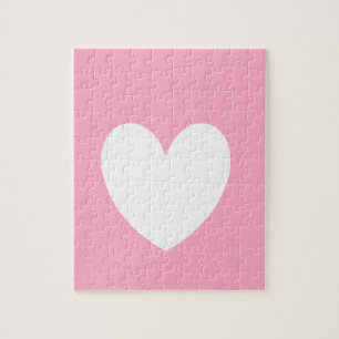Weißes Herz-Foto-Puzzlespiel Puzzle