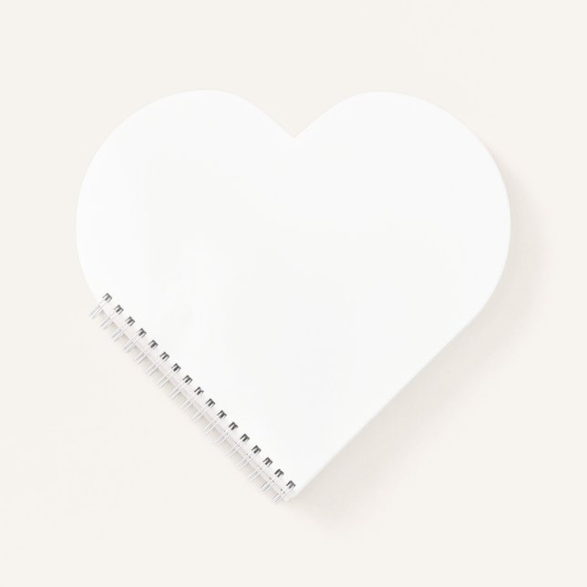 Weißes Herz geformt Notizbuch (Vorderseite)
