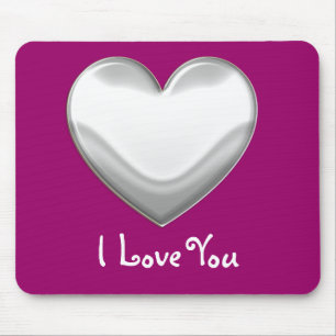Weißes Herz - I Liebe You Mousepad