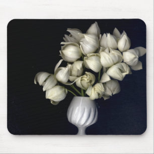 "Weißes Herz in Schwarz" Mousepad