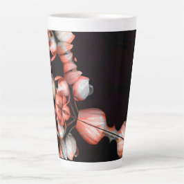 "Weißes Herz in Schwarz von der Sonne" Milchtasse