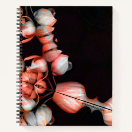 "Weißes Herz in Schwarz von der Sonne" Notizbuch