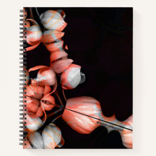 "Weißes Herz in Schwarz von der Sonne" Notizbuch