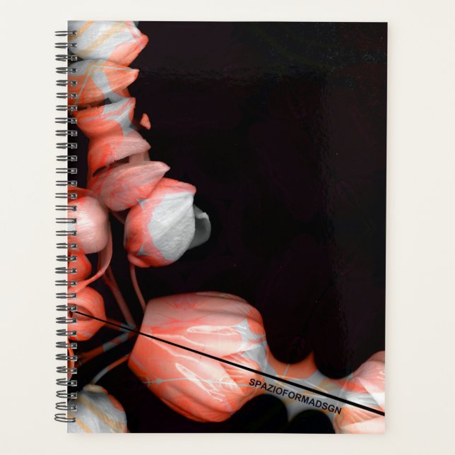 "Weißes Herz in Schwarz von der Sonne" Planer (Vorderseite)