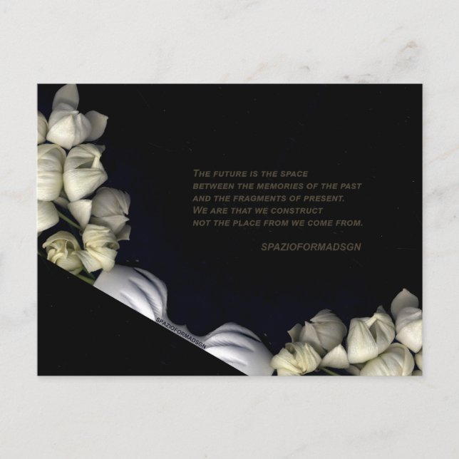 "Weißes Herz schwarz vom Mond" & Zukunft Postkarte (Vorderseite)