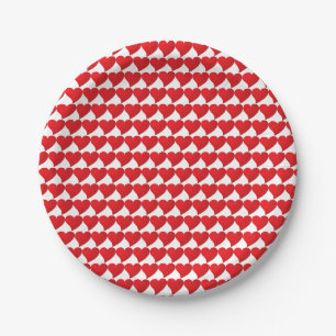 Weißes Himmelsmuster Valentinstag Party Pappteller