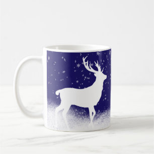 Weißes Hirsch im Schnee Kaffeetasse