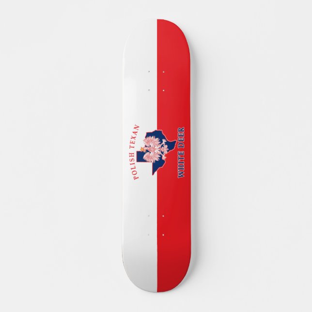 Weißes Hirsch Polnisch Texan Skateboard (Vorne)