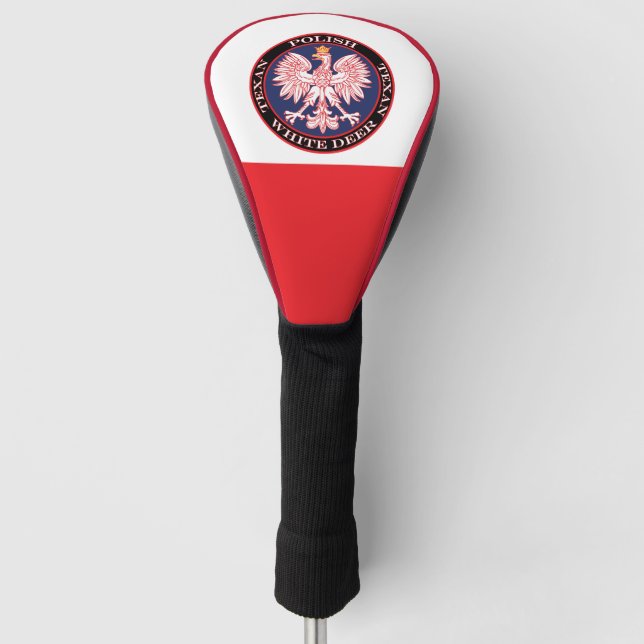 Weißes Hirsch Runde Polnisch Texan Golf Headcover (Vorderseite)