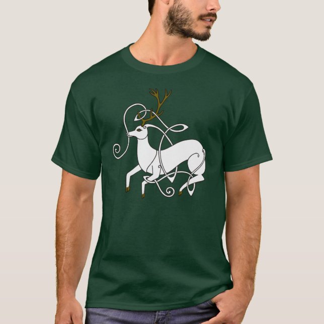 Weißes Hirsch-Shirt T-Shirt (Vorderseite)