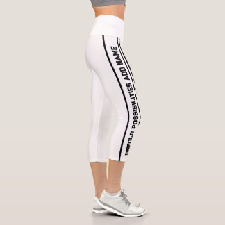 Weißes Hochwandiges Yoga Capris, XS (0-2) Capri Leggings