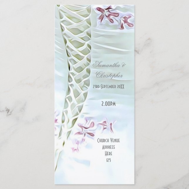 Weißes Hochzeitskleid Kirchenhochzeitsprogramm Programm (Vorderseite)