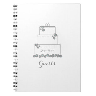 Weißes Hochzeitstorte-Gast-Buch Notizblock
