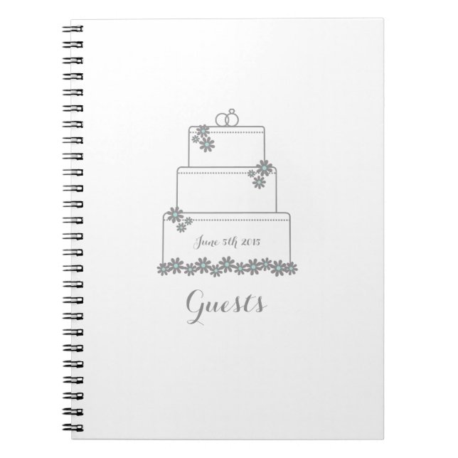 Weißes Hochzeitstorte-Gast-Buch Notizblock (Vorderseite)