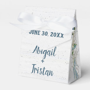 Weißes Holz mit Hochzeitsblumen Geschenkschachtel