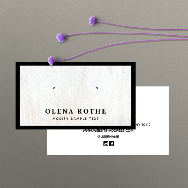 Weißes Holz, schwarze Grenze, Ohrenanzeige Telefonnummerkarte (Von Creator hochgeladen)