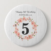 Weißes Holz und Pfirsichblumenreath zum Geburtstag