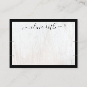 Weißes Holz, zwei schwarze Bracelet-Grenzdarstellu Telefonnummerkarte