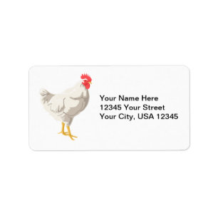 Weißes Huhn Adressaufkleber