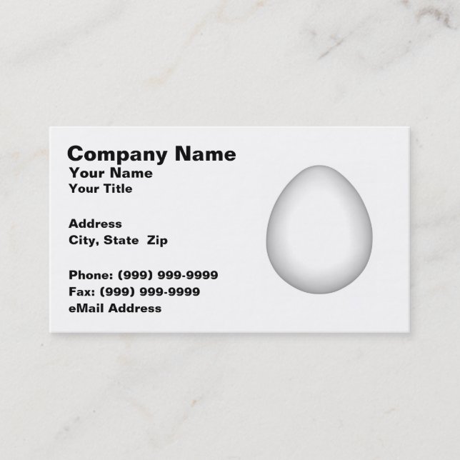Weißes Huhn-Ei Visitenkarte (Vorderseite)