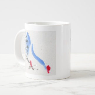Weißes Huhn. Kalligrafie und Aquarell Jumbo-Tasse