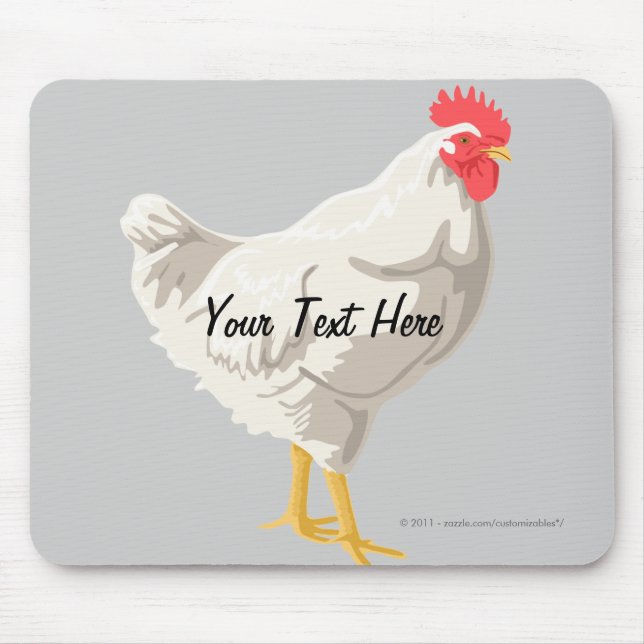Weißes Huhn Mousepad (Vorne)