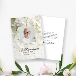 Weißes Hydrangea-Beileid zur Beerdigung von Blumen Dankeskarte