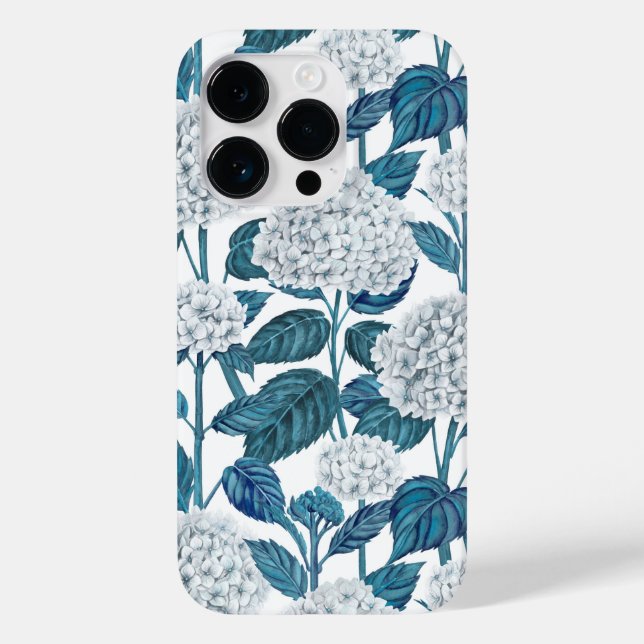Weißes Hydrangea Case-Mate iPhone Hülle (Rückseite)