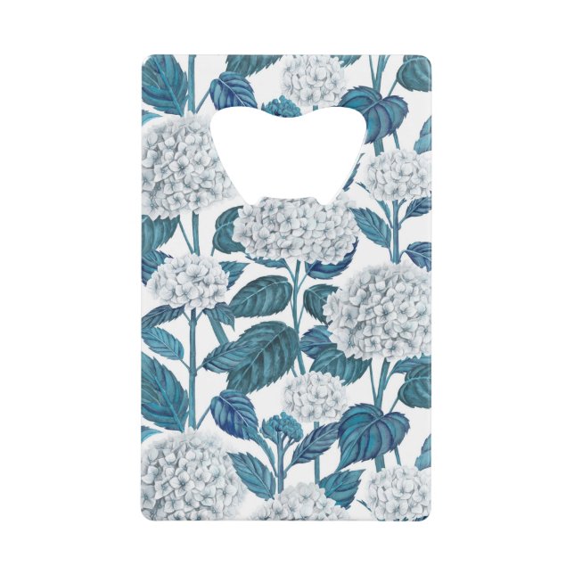 Weißes Hydrangea Geldbeutel Flaschenöffner (Vorderseite)