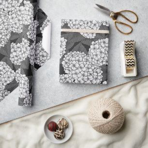 Weißes Hydrangea Geschenkpapier