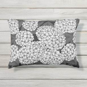 Weißes Hydrangea Kissen Für Draußen