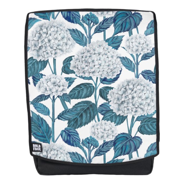 Weißes Hydrangea Rucksack (Vorderseite)