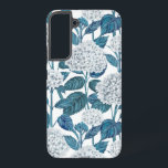 Weißes Hydrangea Samsung Galaxy Hülle<br><div class="desc">Wasserfarbmuster mit weißem Hydrangee auf weißem Hintergrund</div>