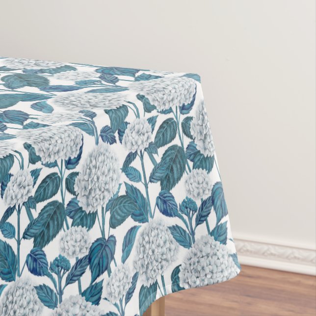 Weißes Hydrangea Tischdecke (Beispiel)