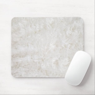 Weißes Imitat Fur Mousepad