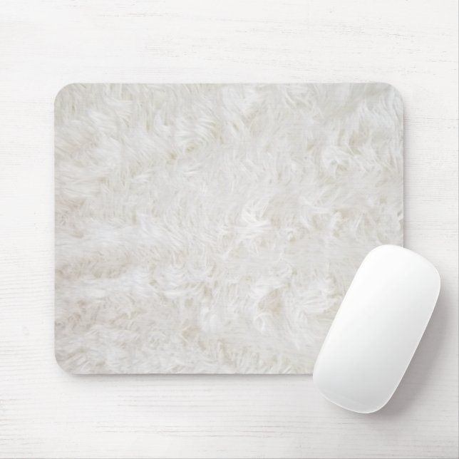 Weißes Imitat Fur Mousepad (Mit Mouse)