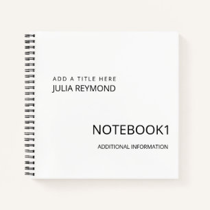 Weißes individuelles Notebook Notizbuch