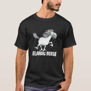Weißes Isländisches Pferd Cartoon Gangpferde Pferd T-Shirt