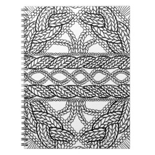 WEIßES KABELSTRICK-Spiralnotizbuch 6,5x8,75 Notizblock