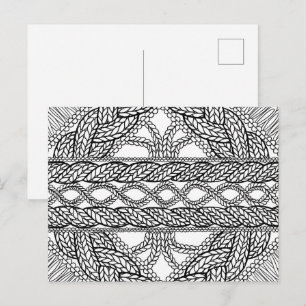 WEIßES KABELSTRICKMUSTER Postkarte II