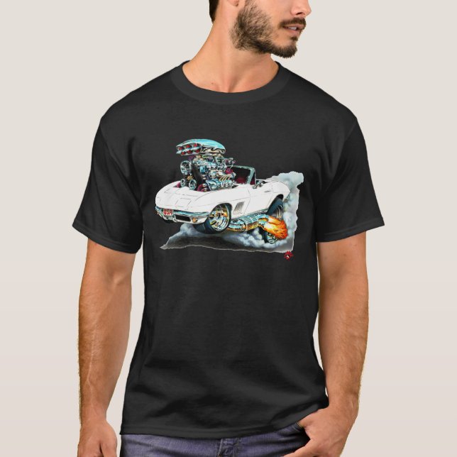 Weißes Kabriolett 1966-67 Korvette T-Shirt (Vorderseite)