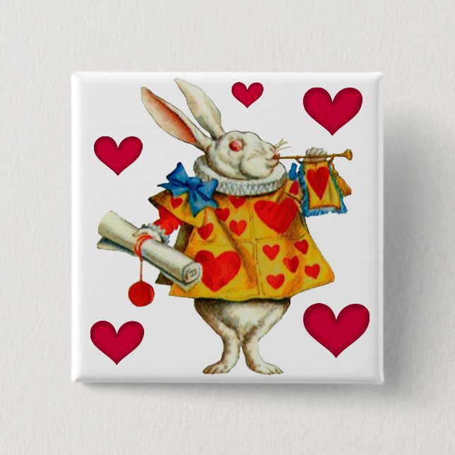 Weißes Kaninchen 1 Button (Vorderseite)