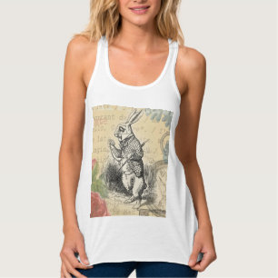 Weißes Kaninchen Alice Abenteuer Wunderland Kunst Tank Top