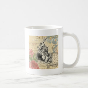 Weißes Kaninchen Alice Abenteuer Wunderland Kunst Tasse